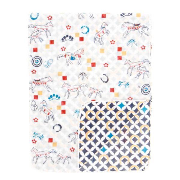 京都くろちく 【迎春2026】両面ガーゼ手拭い 験担ぎ午・京都くろちく