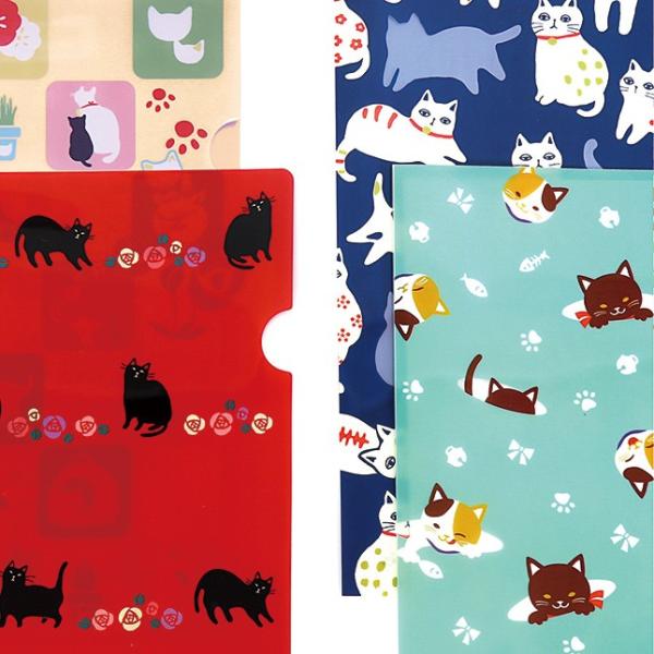 京都くろちく ねこらんまん・クリアファイル【A4サイズ】文具・京都