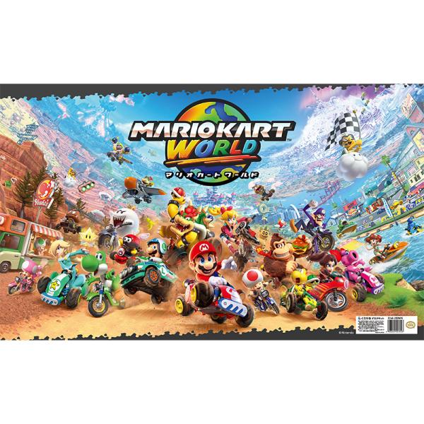 マリオカートワールド柄 デスクマット 【巻かずに発送。すぐに使える