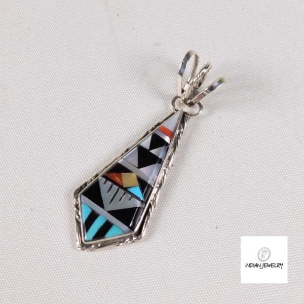 インディアンジュエリー　シルバー　ヘッド　インレイ インディアンジュエリーINDIAN JEWELRY インレイ ペンダントトップ