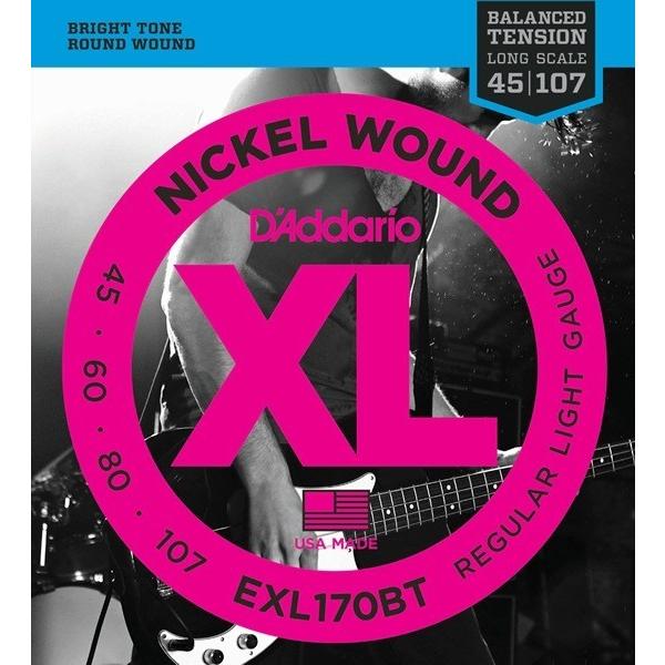 D'Addario EXL170BT XL Balanced Tension (45-107)(ベース弦)(10セット)
