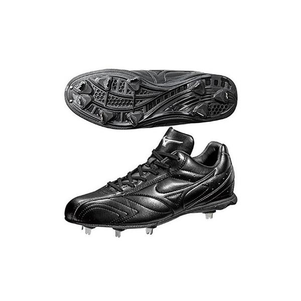 MIZUNO - ミズノ スパイク 27cm ミドルカット ブラック 高校野球対応 埋込金具 MIZUNO ミズノ 野球スパイク 金具埋め込み式 11GM146000