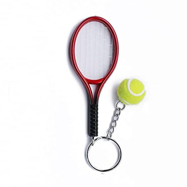 テニスラケット＆ボールキーホルダーBE005 レッド