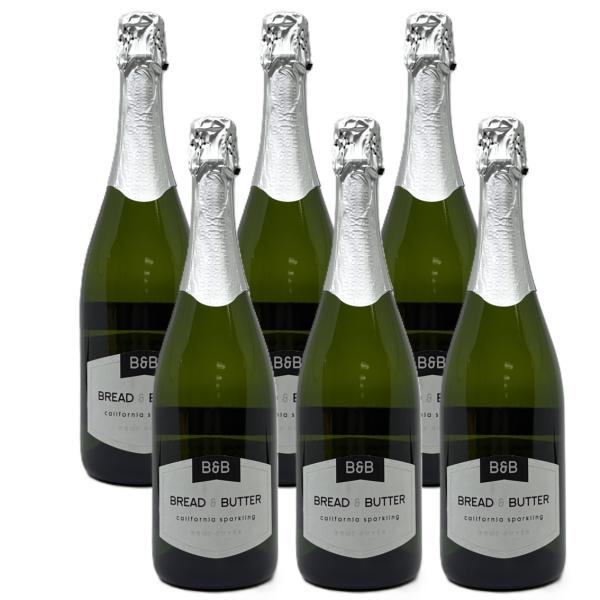 【6本セット】ブレッド＆バター スパークリング・ブリュット・キュベ 6本 750ml 泡 スパークリングワイン アメリカ カリフォルニア Bread ＆ Butter
