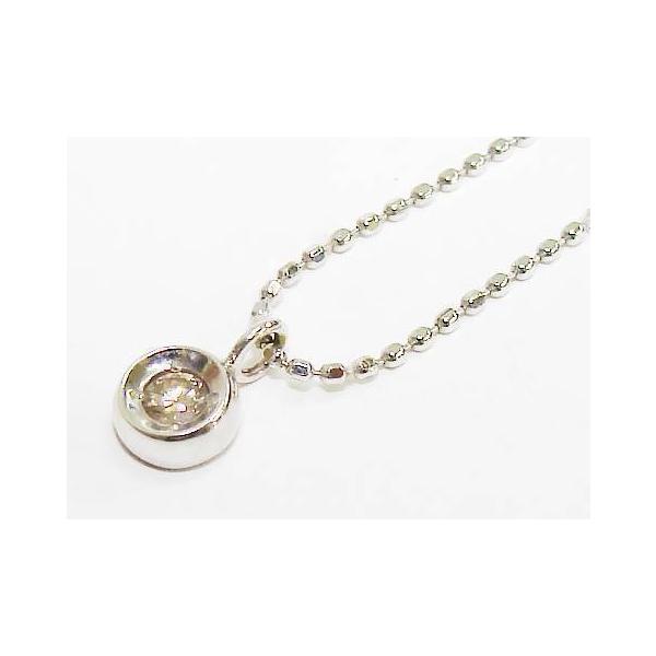 13-16-1】K10WG ダイヤ0.05ct ペンダントネックレス【菊地質店