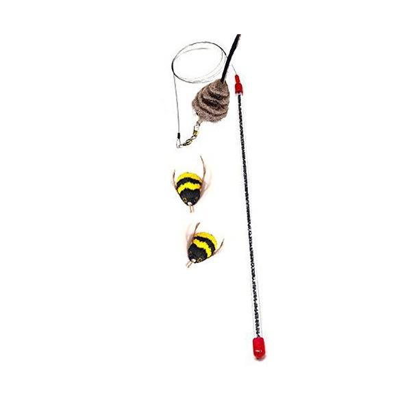CoolCyberCats Go Cat Cats Catcher Teaser Wand and Two Da Bee Bumble Bee  Attachments from Maker of Da Bird-Value Pack (CoolCyberCats Go Cat Cats G  :B01MR7DM5G:kushiroriver 通販 