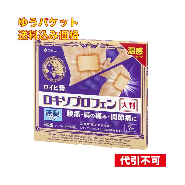 ゆうパケット）【第2類医薬品】　ロイヒ膏ロキソプロフェン大判　 7枚 【セルフメディケーション税制対象】