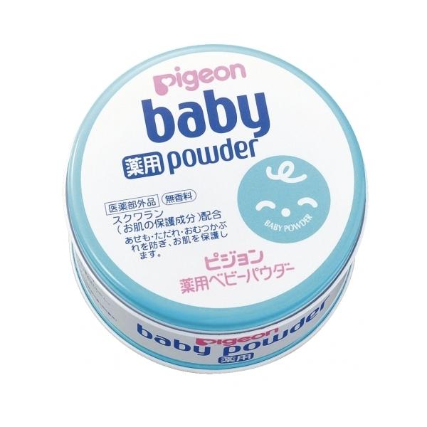 あせも、ただれ、おむつかぶれを防ぐ薬用ベビーパウダー。お肌をやさしく保護する、サラッときめ細かなパウダーです。おふろあがりやおむつ替えの時、汗をかく季節のスキンケアの仕上げにお使いください。スクワラン（保湿成分）、シリコーンオイル（皮フ保護...