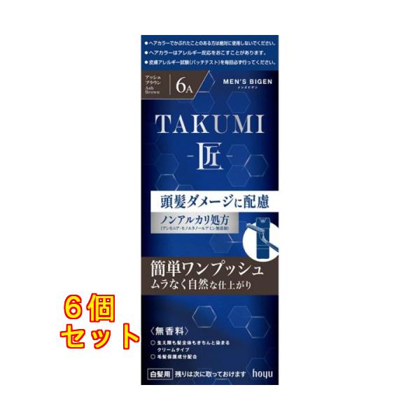 メンズビゲン TAKUMI 匠 6A アッシュブラウン 男性白髪用×6個