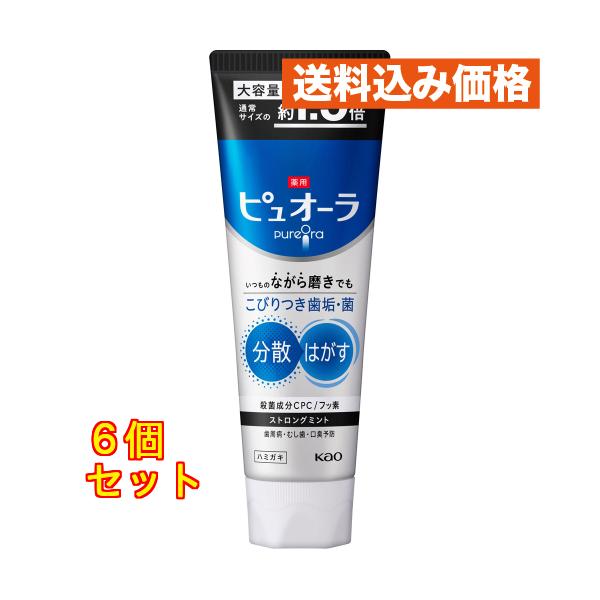 薬用ピュオーラ ハミガキ ストロングミント 大容量 170g×6個