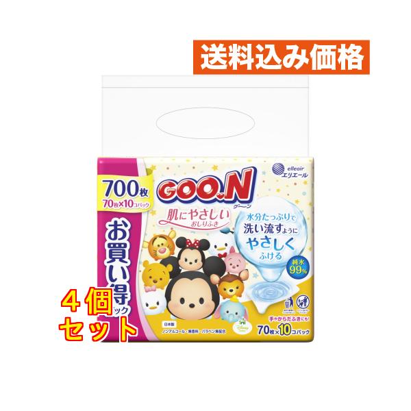 エリエール グ〜ン 肌にやさしいおしりふき 詰替用 70枚×10個入り×4個
