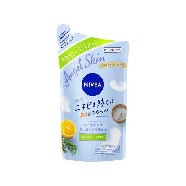 他サイト： ニベア エンジェルスキン ボディウォッシュ アクネクリア シトラス＆ハーブの香り つめかえ 350mlの商品画像
