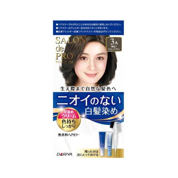 サロンドプロ 無香料ヘアカラー 早染めクリーム（白髪用）3A 明るいアッシュブラウン