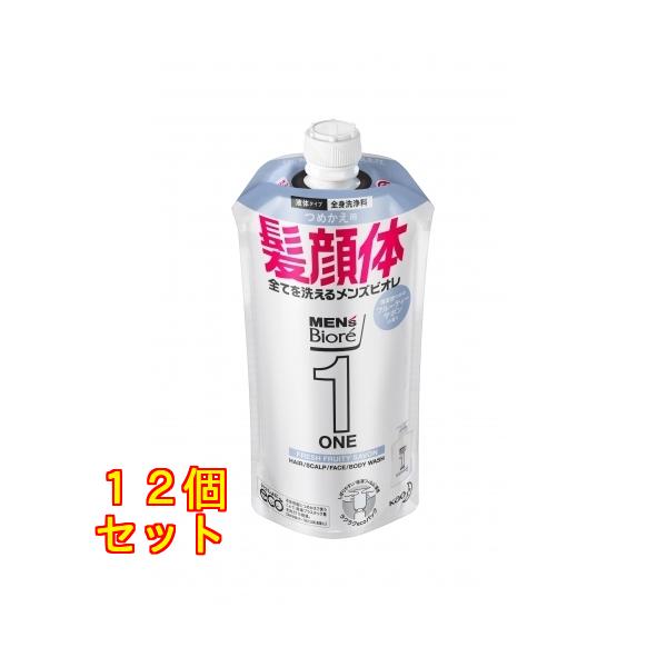 メンズビオレ　ONE　オールインワン全身洗浄料　フルーティーサボンの香り　詰め替え　顔・髪・体　花王×12個