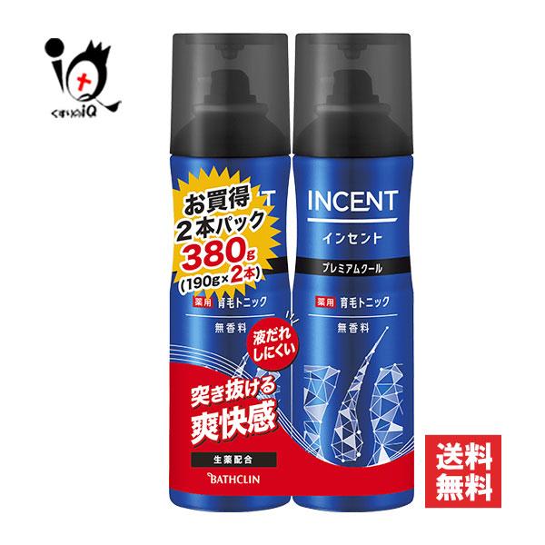 【医薬部外品】インセント 薬用育毛トニック 無香料プレミアムクール 190g×2本入【バスクリン】2つの生薬エキスが血行促進、毛根を活性化、抜け毛予防＆育毛頭皮から整えるセルフメンテナンス● 液だれしにくく、気になる部分にじわっと浸透する、...
