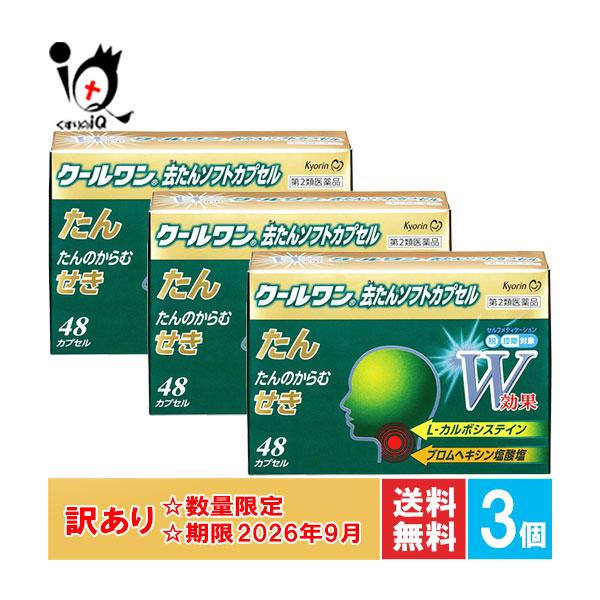 【第2類医薬品】★クールワン 去たんソフトカプセル 48カプセル【杏林製薬】のどにからまる粘稠な「たん」は不快でわずらわしいものです。「たん」を排出させようとする「せき」は体力の消耗を招き、症状の回復を遅らせたり、余病を併発することも少なく...