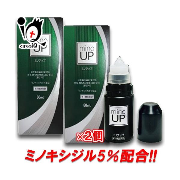 男性用育毛剤 ミノアップ 60ml×2個セット 第1類医薬品 東和薬品 ミノキシジル5％配合 ミノグロウ リザレックも販売中