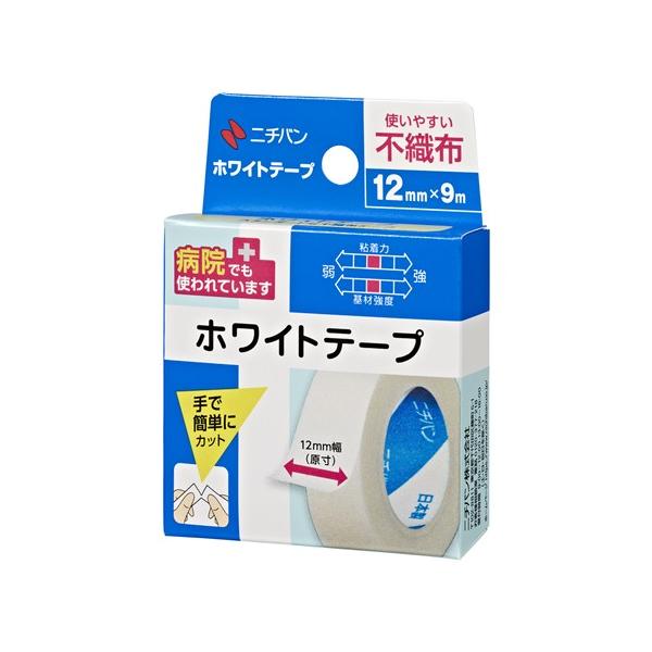 さののの太　白色　 10枚分 NICHIBAN（ニチバン） ホワイトテープ (1個) 12mm×9m 紙テープ