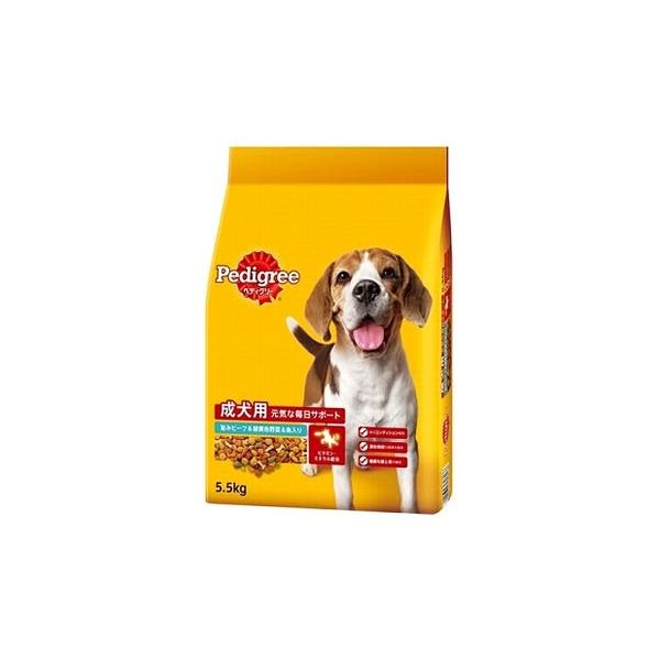 他サイト： マースジャパン　ペディグリー　ドライ　成犬用　旨みビーフ＆緑黄色野菜入り＆魚入り　(5.5kg)　ドッグフードの商品画像