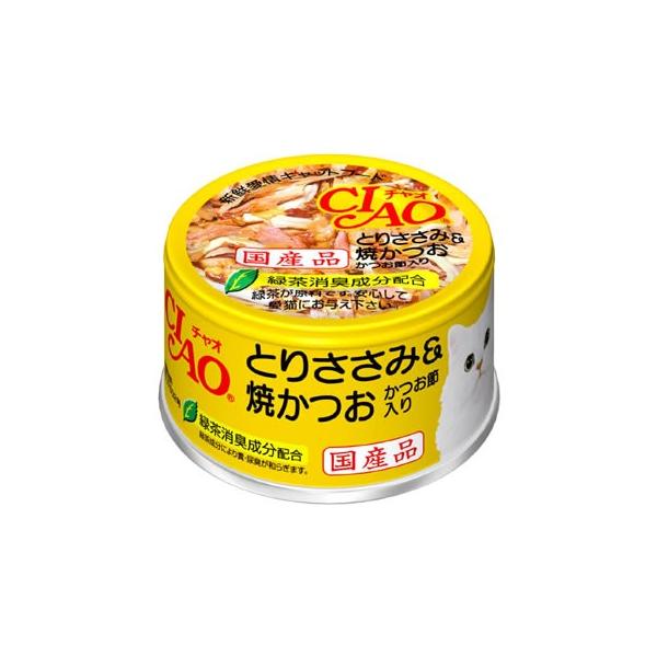96缶 いなば CIAO チャオ 缶 猫 とりささみ＆焼かつお かつお節入り CIAO（いなばペットフード） いなばペットフード CIAO チャオ