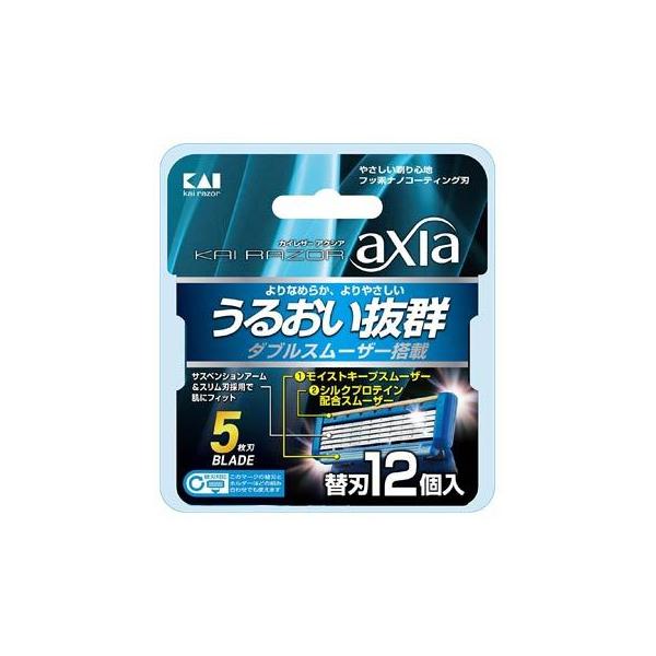 貝印 カイレザー アクシア 替刃 12個 カミソリ 髭剃り 5枚刃 Kairazor Axia くすりの福太郎 通販 Yahoo ショッピング