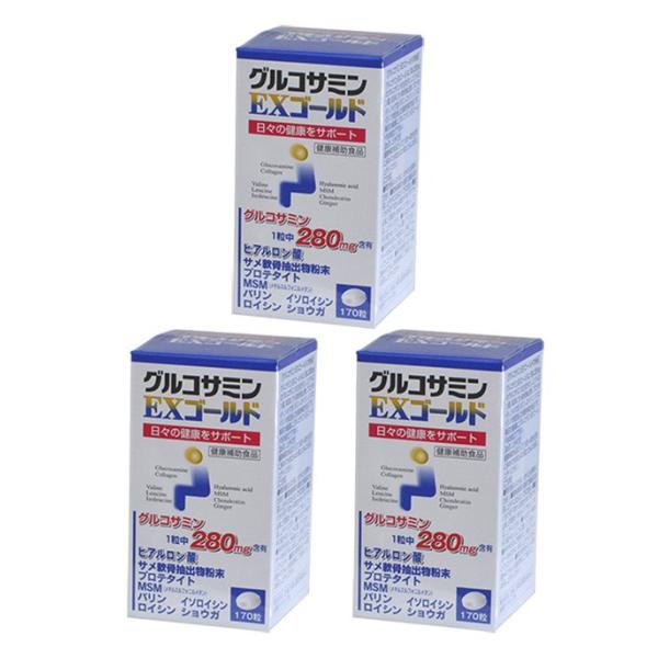 日々の健康をサポート。 グルコサミンＥＸゴールドは、１粒に280mgのグルコサミンを主成分とし、ヒアルロン酸、MSM，サメ軟骨抽出物、プロテタイト、ショウガ、バリン、ロイシン、イソロイシンを配合した健康補助食品です。毎日の健康に、グルコサミ...