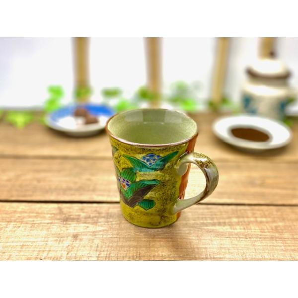 九谷焼 高級 陶磁器 マグカップ 吉田屋木米ツートンカラー 裏絵(Kutani