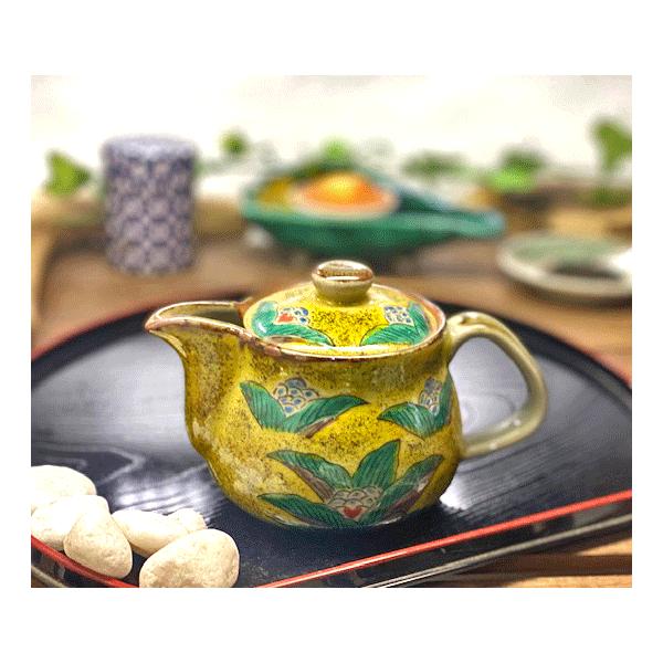 九谷焼 急須 小 吉田屋万年青 ハート 裏絵(Kutani teapot 九谷焼 急須 小 吉田屋万年青 ハート 裏絵(Kutani teapot
