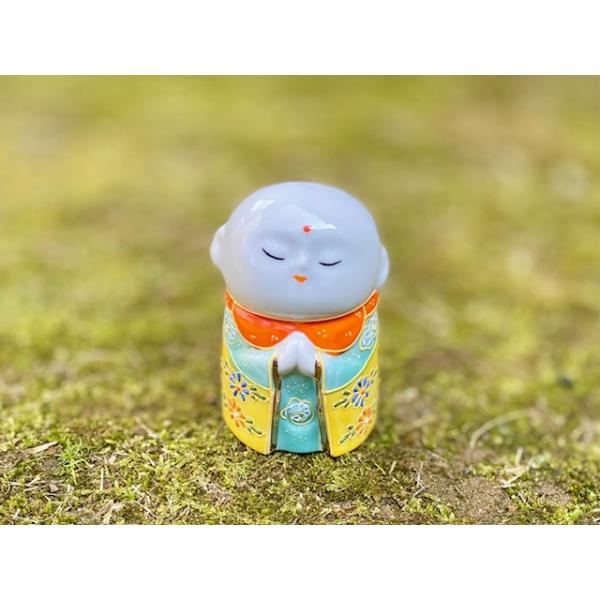 九谷焼 高級 陶磁器 置物 お地蔵様 デコ盛 黄色 3号 ギフト 内祝 地蔵