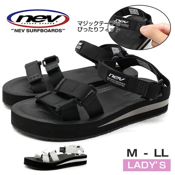 NEV SURF（ネブサーフ） サンダル レディース 靴 スポーツ 黒 白
