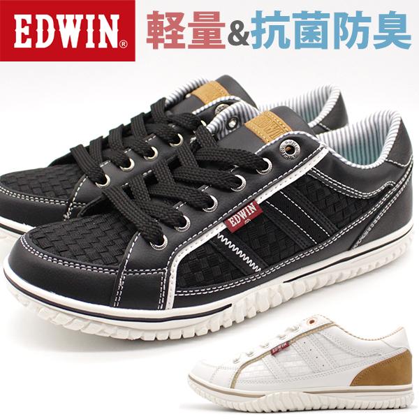スニーカー レディース 靴 白 黒 軽量 クッション カジュアル エドウィン Edw 4538 靴のニシムラ Paypayモール店 通販 Paypayモール