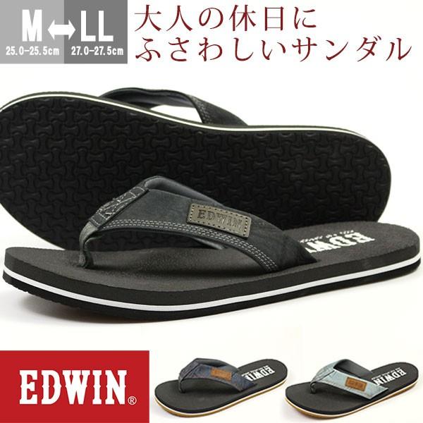 サンダル メンズ 靴 男性 軽い 軽量 屈曲性 合皮 ビーチ 大人 デニム調 ビーサン トング エドウィン Edwin Ew1050 靴のニシムラ Paypayモール店 通販 Paypayモール