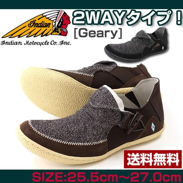 INDIAN（インディアン） スニーカー メンズ スリッポン おしゃれ 黒