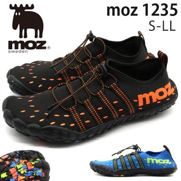 アクアシューズ メンズ 靴 サンダル スリッポン 軽量 軽い 通気性 排水 海 海水浴 人気 おしゃれ モズ Moz 1235 父の日 靴のニシムラ Paypayモール店 通販 Paypayモール