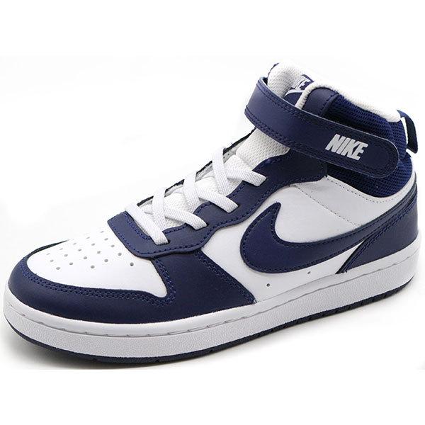 ナイキ スニーカー キッズ 子供 靴 ハイカット 白 ホワイト ブルー コーデ 正規品 おしゃれ コート バーロウ Nike Court Borough Mid 2 Psv Cd77 107 父の日 靴のニシムラ Paypayモール店 通販 Paypayモール