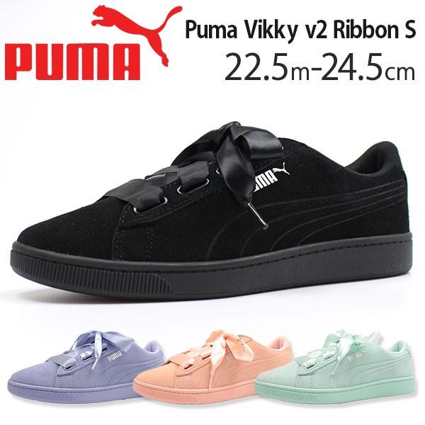 プーマ スニーカー レディース ローカット おしゃれ リボン サテン スエード フェミニン Puma Vikky V2 Ribbon S 父の日 靴のニシムラ Paypayモール店 通販 Paypayモール