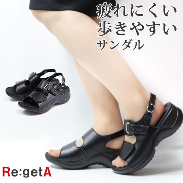 Re:getA リゲッタ サンダル レディース 靴 オフィス 黒 ブラック