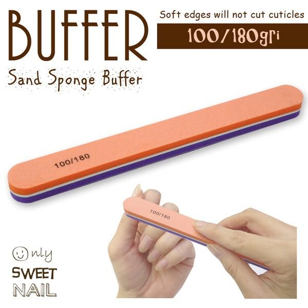 ■… 商 品 詳 細 …■ 商品名 スポンジバッファ ソフトファイル 1本 100/180Gストレート型 使用方法 主な用途・人工爪を作る時の下処理のサンディングをする・自爪や人工爪の表面を整えるソフトファイルはスポンジバッファーやサニーフ...