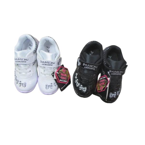 瞬足レモンパイ C−268 LEC2680 白 黒 15.0~18.0cm 定価：3630円（税込み）ガールズ 女の子 スニーカー お洒落