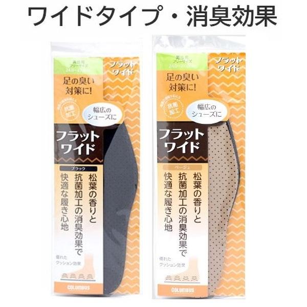 コロンブス　メンズ　フラットワイドインソール クッション効果 抗菌（1足分2枚入り）フリーサイズ　男