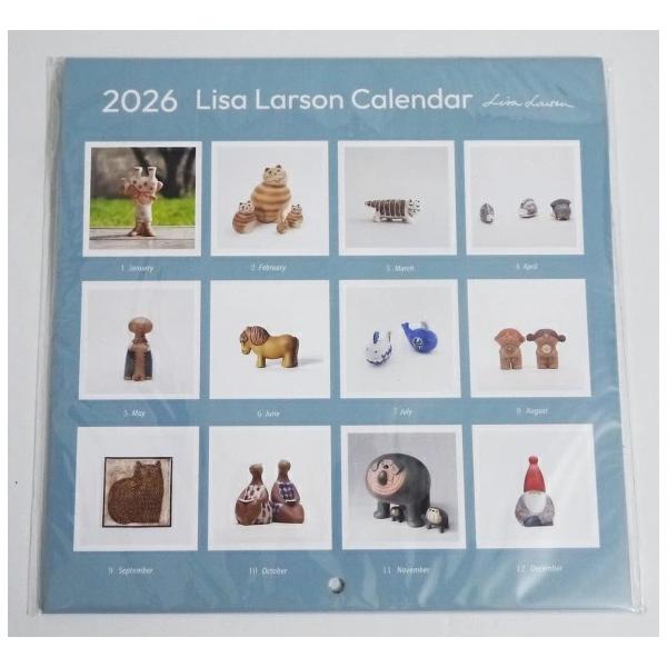 『2026 リサ・ラーソン 壁掛けカレンダー セラミックワークス』・リサの陶器作品をモチーフにした壁掛けタイプです。・2026年1月〜12月までのカレンダー・サイズ：22cm×22cm　未開封新品です。定価：税込1760円。（本体1600円...