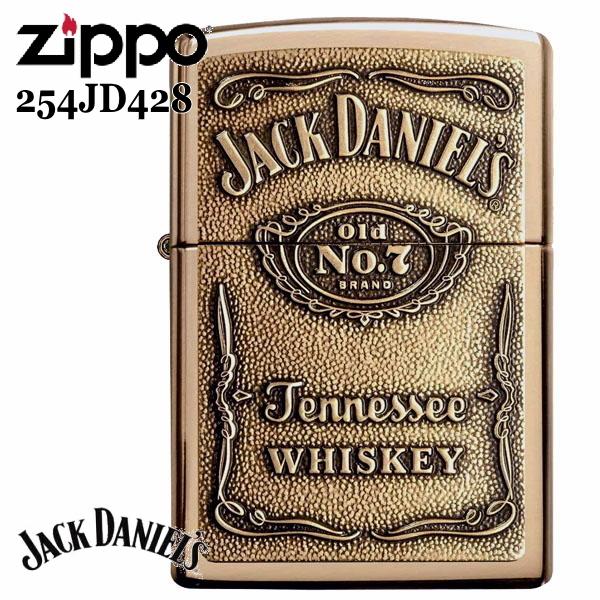 ZIPPO ジッポー 254 BJD.428 JACK DANIEL'S　ジャックダニエル ジッポー ブラスメタル 渋い ジッポーライター  オイルライター zippo