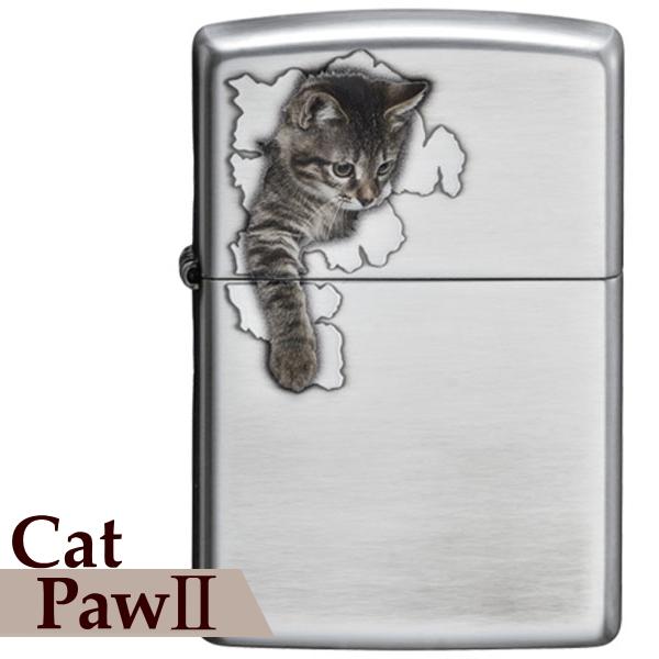 ZIPPO（ジッポー） キャットポー2 銀イブシ 80045 猫ちゃん かわいい 