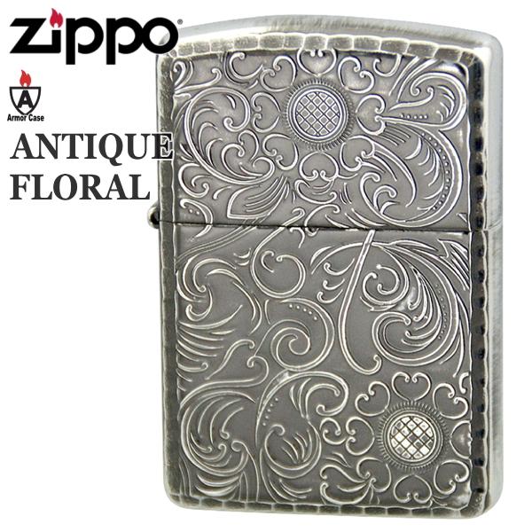 ZIPPO（ジッポー） アーマー アンティーク フローラル（D）シルバー