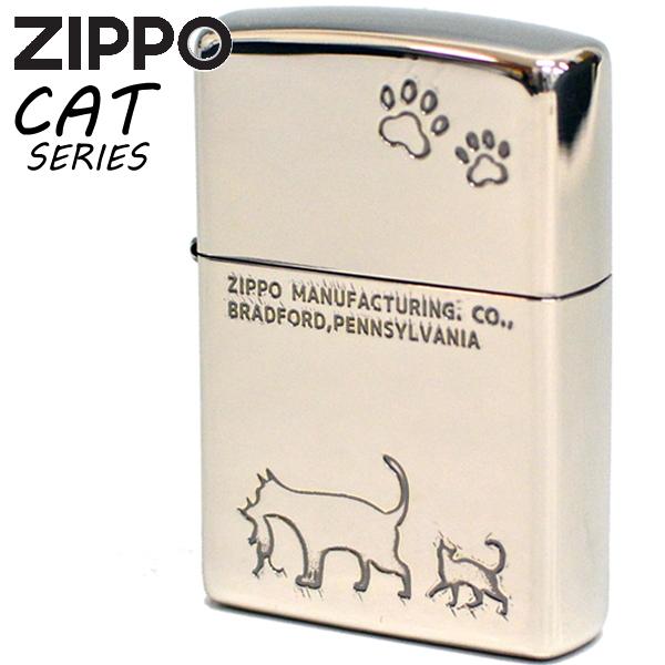 ZIPPO（ジッポー） 2NI-CAT2 キャット ニッケルイブシ 猫ちゃん 