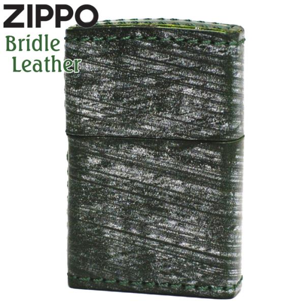 ZIPPO（ジッポー） 革巻き ブライドルレザー グリーン 渋い ジッポー 