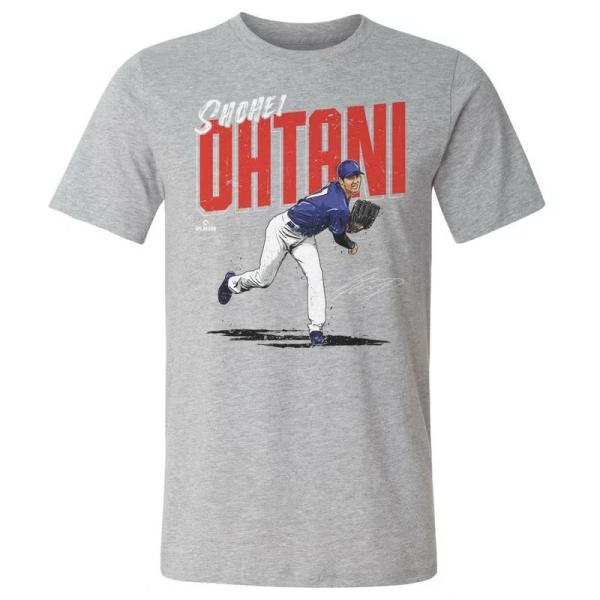 ※在庫限り※ 大谷翔平 ドジャース Tシャツ Los Angeles D Chisel WHT 500Level グッズ グレー