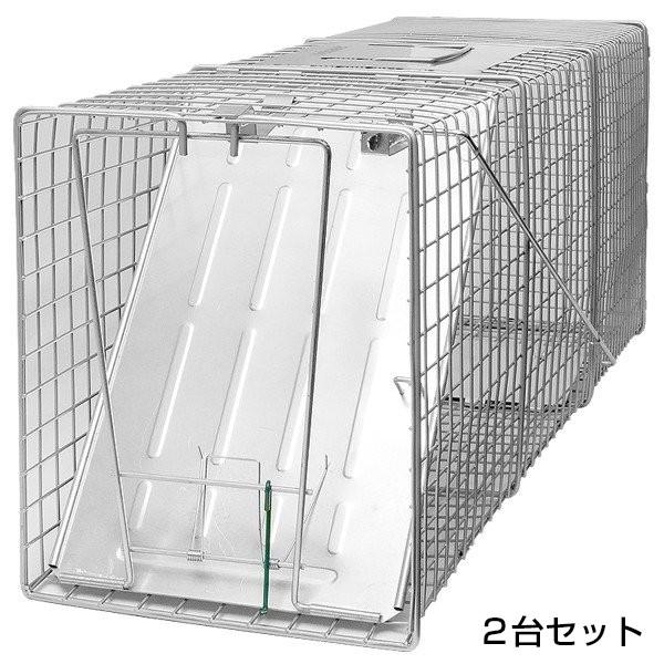 踏板式 捕獲器 改良型 シルバー 2台セット 猫 保護 捕獲機