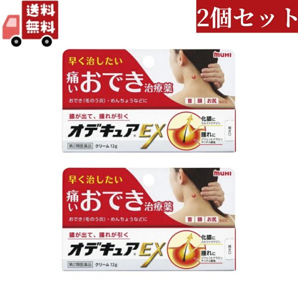 2個セット【第2類医薬品】オデキュアEX クリーム 12g おでき めんちょう とびひ 毛のう炎 池田模範堂
