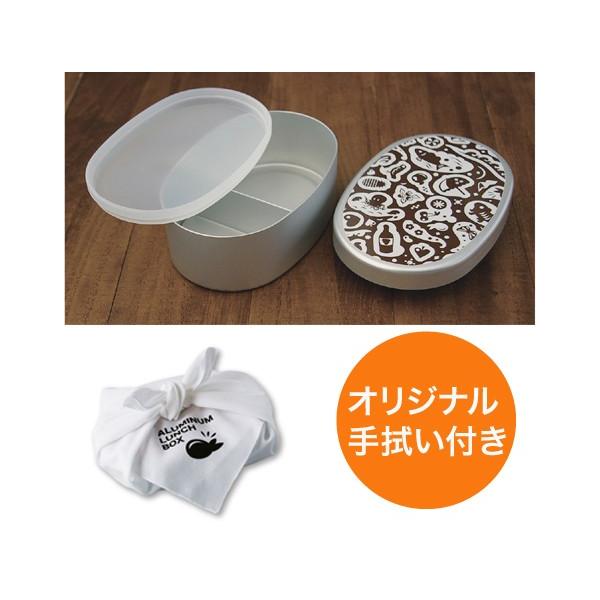 MIK アルミ弁当箱 小判型 内フタ付　L 111045